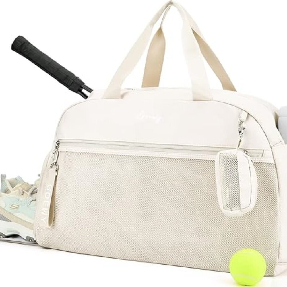 NEW! Lightweight Duffel Tote w/Deep Lining Pocket, Detach. Strap & Earbud Pouch